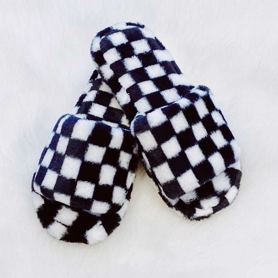 Luxe Checkered Slides
