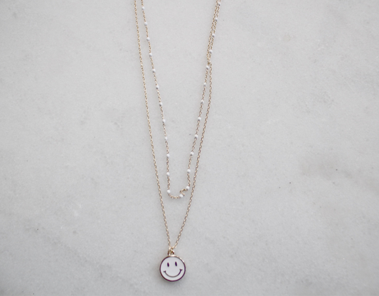 Smiley Face Layered Necklace